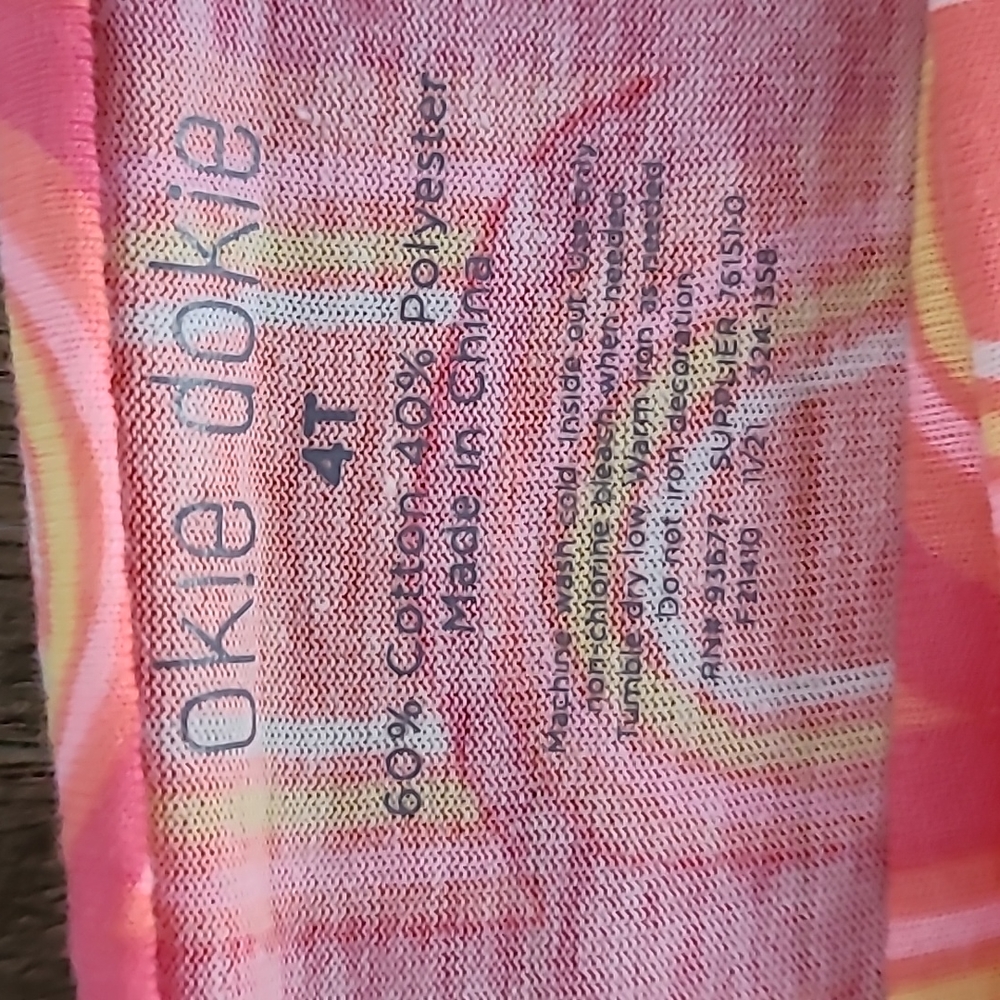 OKIE DOKIE BRAND TODDLER GIRLS PINK & ORANGE ROMPER SHORTS SIZE 4T - Picture 4 of 6